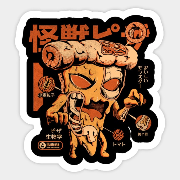 Pizzazilla X-ray Sticker by Ilustrata